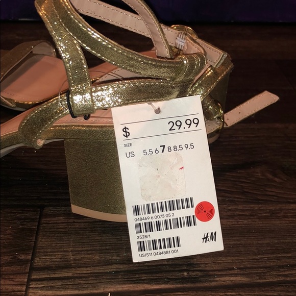 Gold Heeled Sandals - Picture 3 of 3